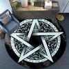 1pc Witchcraft Pentagon Skull Print Non-slip Round Rug - Polyester Crystal Velvet Chair Cushion for Living Room, Bedroom