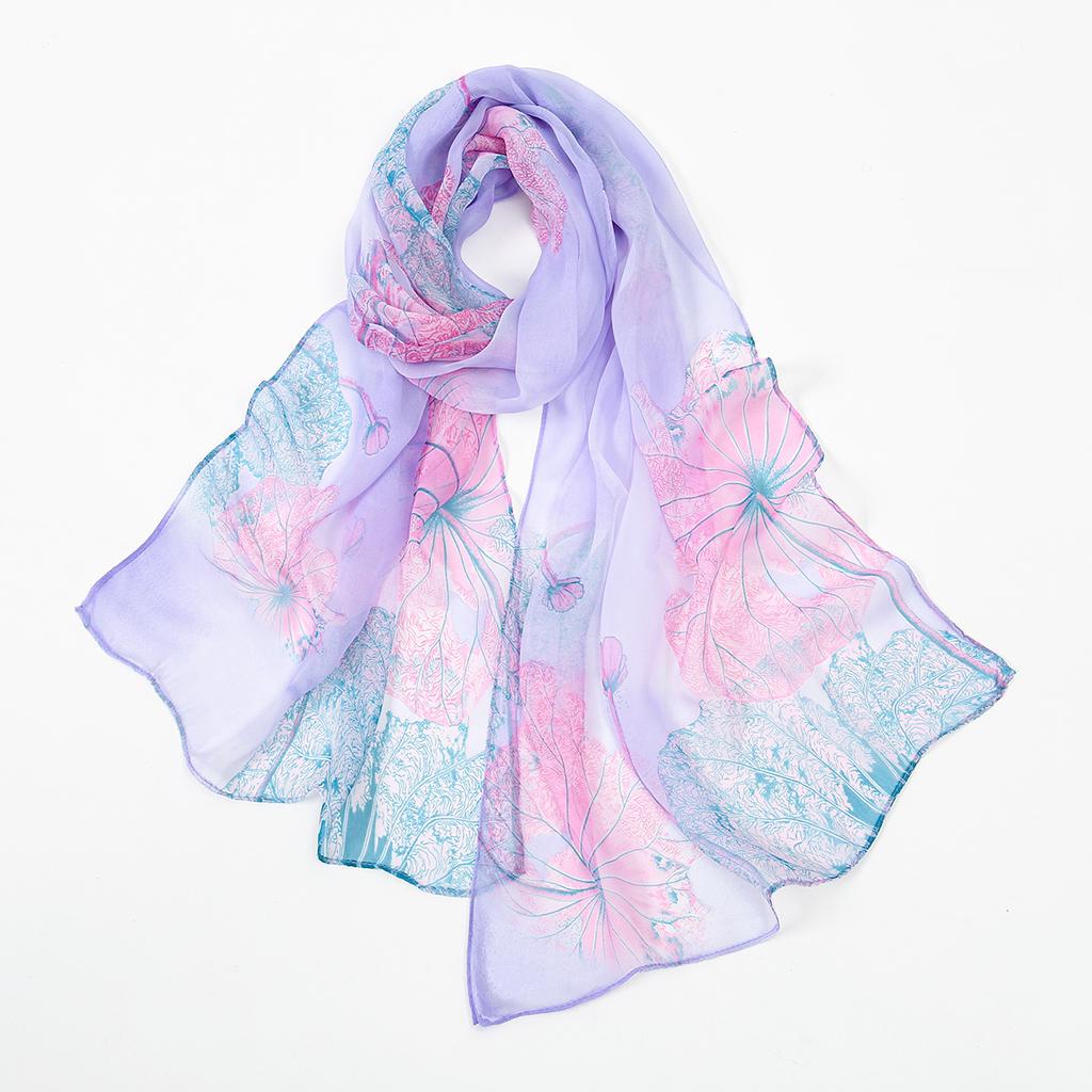 New Beauty Floral Printed Georgette Hijab For Women Thin Soft Scarf Shawl Wrap Middle East Summer Beach Sunscreen Thin Headscarf