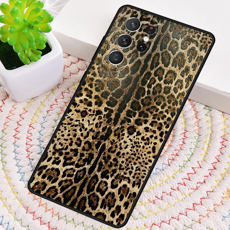 Tan Leopard TPU Phone Case For Samsung Galaxy note 10 pro S26 S25 S24 S23 S22 Ultra Plus S21 FE S20 Shockproof Cover