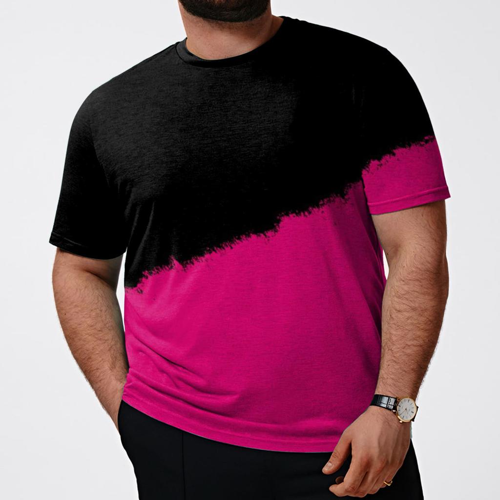 Men's Gradient Print T-Shirt - Crew Neck, Short Sleeve, Casual, Stylish & Breathable