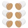 6Pcs Glass Cloche Dome Display Case 2.8x2 Inch Clear Dome with Wooden Base Dustproof Display for Preserved Flowers Wedding