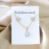 LUXUKISSKIDS Stainless Steel Luxury Dubai Jewellery Woman Gold Plated Trendy Necklace Earrings Sets Wedding Wholesale Zircon