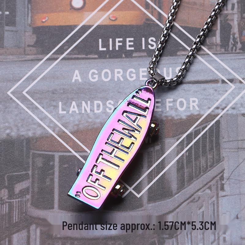 Trendy Titanium Steel Hip Hop Sweater Chain with OFFTHEWALL Letter Pendant for Men