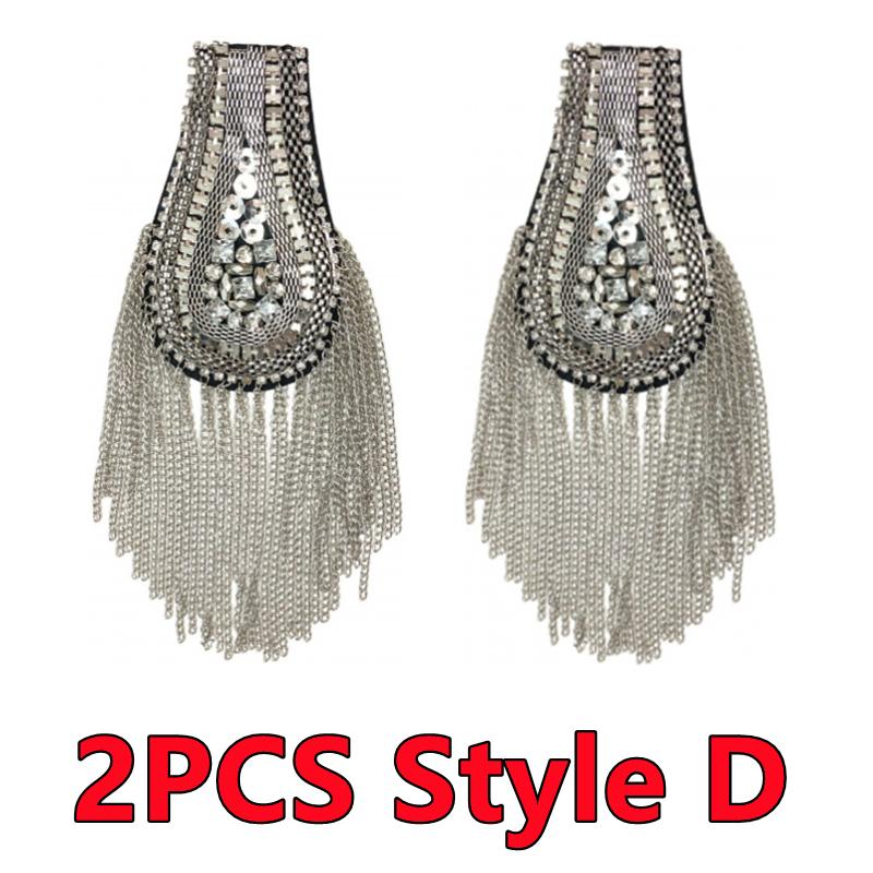 1PC/2PCS Fashion Handmade Shoulder Jewelry Tassel Rhinestones Epaulettes Cloth Accessories Brooch Epaulet Shoulder Brooches Gift