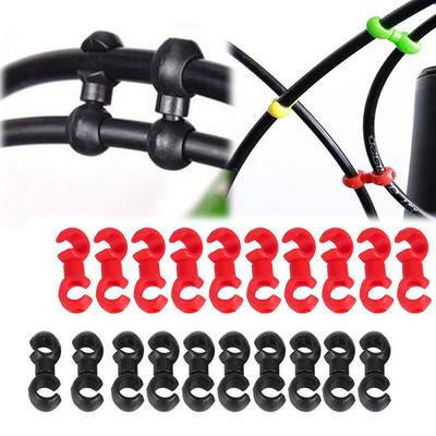 10 Stück/Set S Schnalle Fahrrad Bremse Schaltwerk Schalthebel Klemmen Schnalle Kabelleitung Rohr Drehbar MTB Bremsleitungsclip Ringverschluss