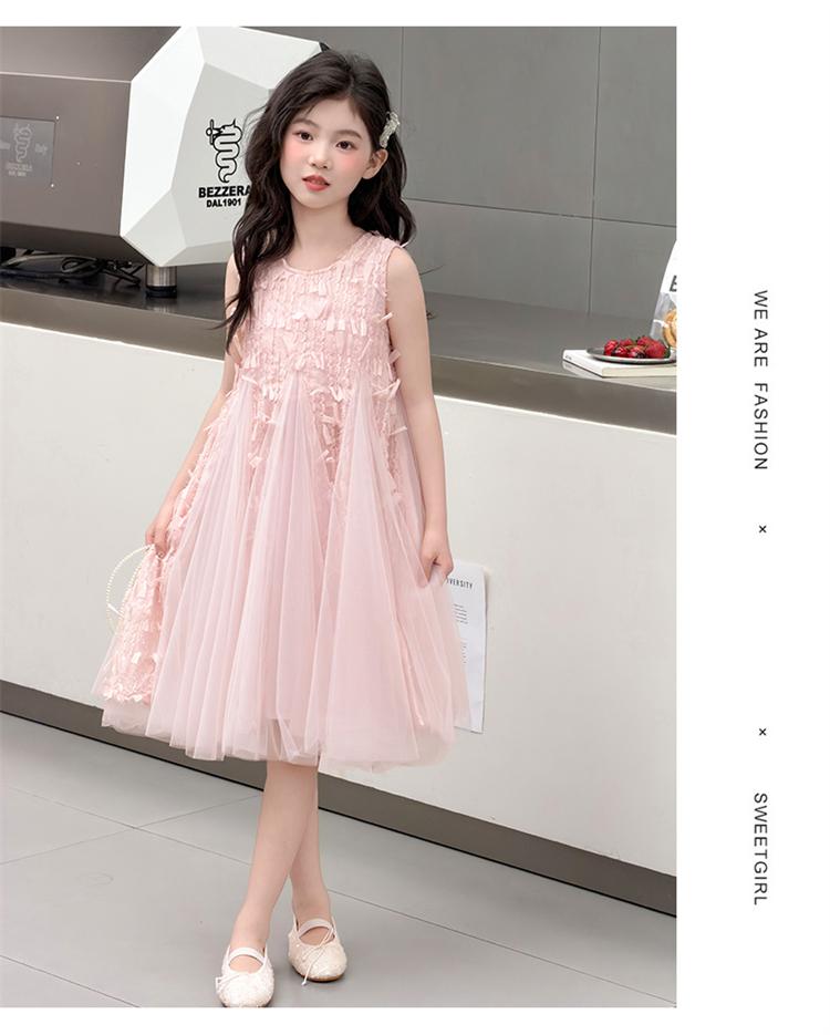Girls' summer dress 2026 new style children's stylish sleeveless mesh princess dress girls' summer dress fluffy skirt