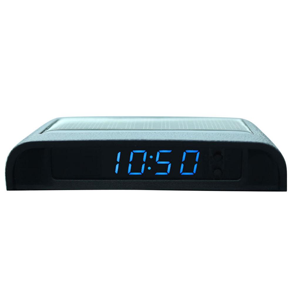 Solar Charging Powered Car Clock Auto Internal Stick-On Digital Watch 24-Hour 3-level Brightness Automatic Adjustment Car Clock