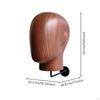 Mannequin Head Hat Wooden Stand Grain Finish Wall Mount Display Metal Hook Bracket