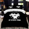 Halloween Duvet Cover King Microfiber Medieval Haunted Castle With Garden Pumpkins Dark Clouds Scary Nights Print Bedding Set
