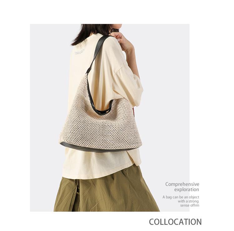Korean Cross-border Woven Straw Tote: Large Capacity Beach & Shoulder Bag for Women
