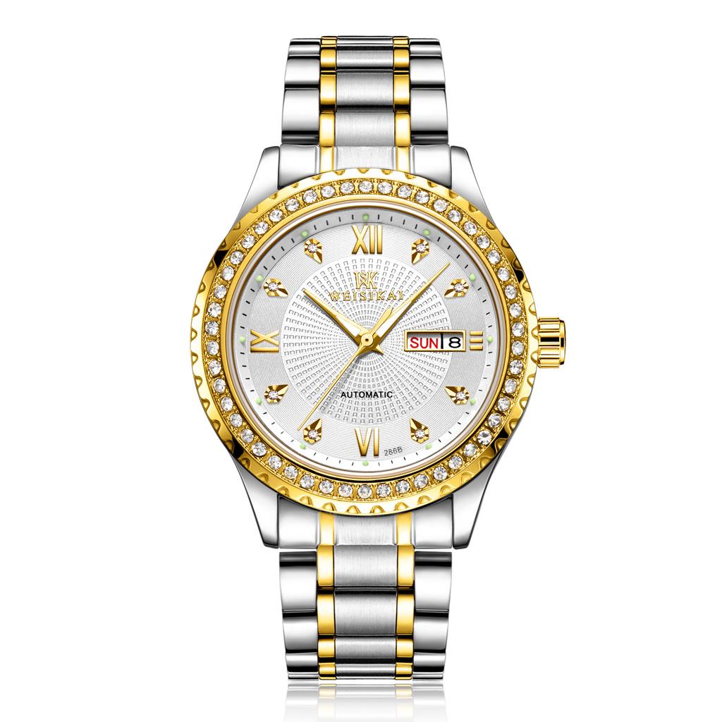 WEISIKAI 286B Männer Uhren Neue TOP Marke Luxus herren Uhr Mit Box Wasserdicht Leucht Kalender Automatische männer Mechanische Uhren