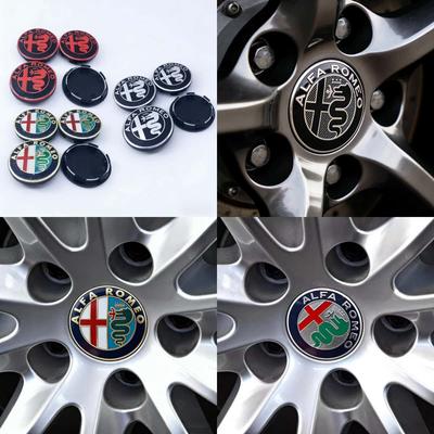 4Pcs Wheel Center Cap 50mm Black Cap for GTAM Mito 147 156 159 166 Green New Hub Cover Rim Logo Car Accessories