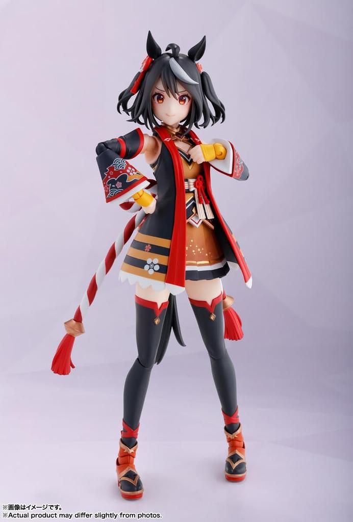 TAMASHII NATIONS Uma Musume Pretty Derby Kitasan Černá 140mm malovaná pohyblivá figurka SHFiguarts cca. PVC a ABS