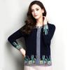 Women's 100% Pure Cashmere V-Neck Ruffle Trim Short Sleeve Cardigan Sweater