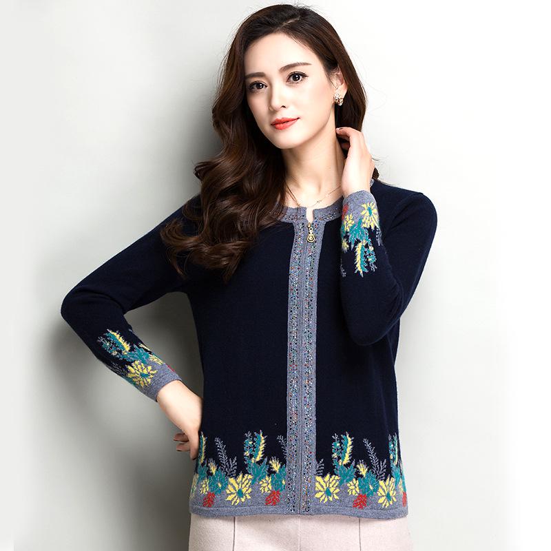 Women's 100% Pure Cashmere V-Neck Ruffle Trim Short Sleeve Cardigan Sweater