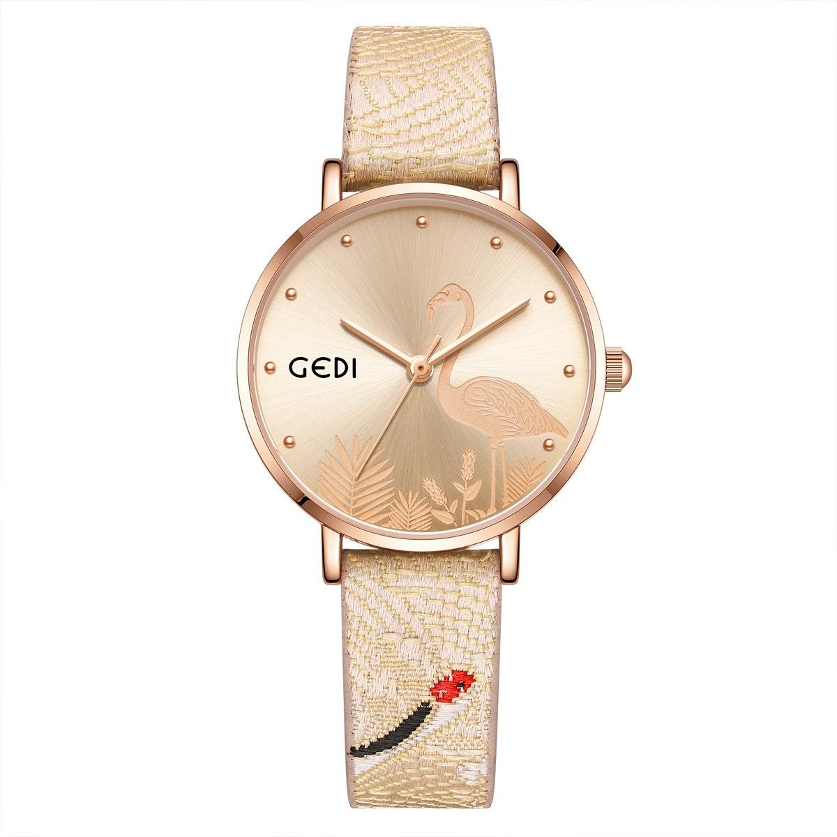 New Chinese Women S Watch Niche Artistic Flamingo Belt Quartz Watch Women S Exquisite Quartz Watch