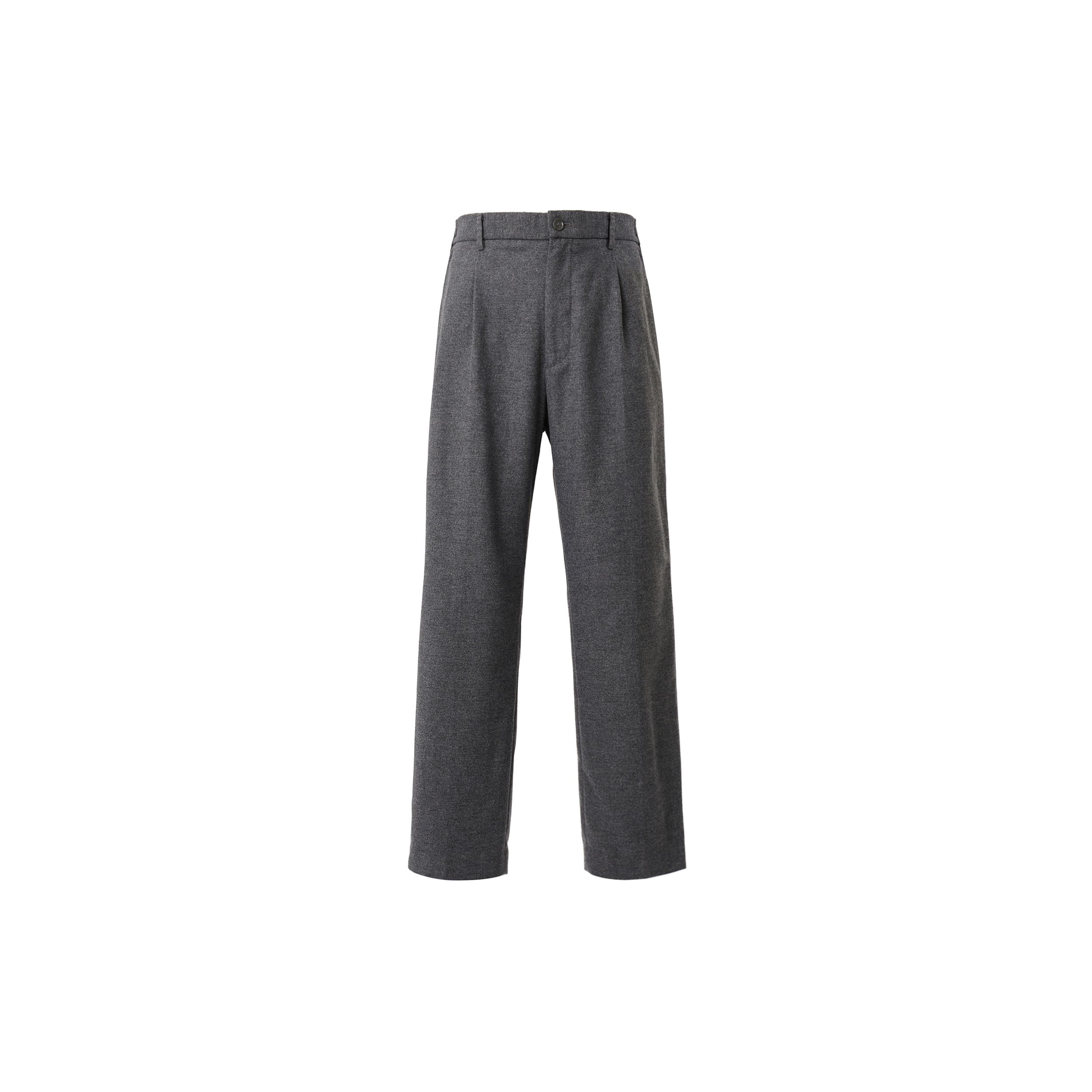 UNIQLO Solid Pleated Wide Leg Straight