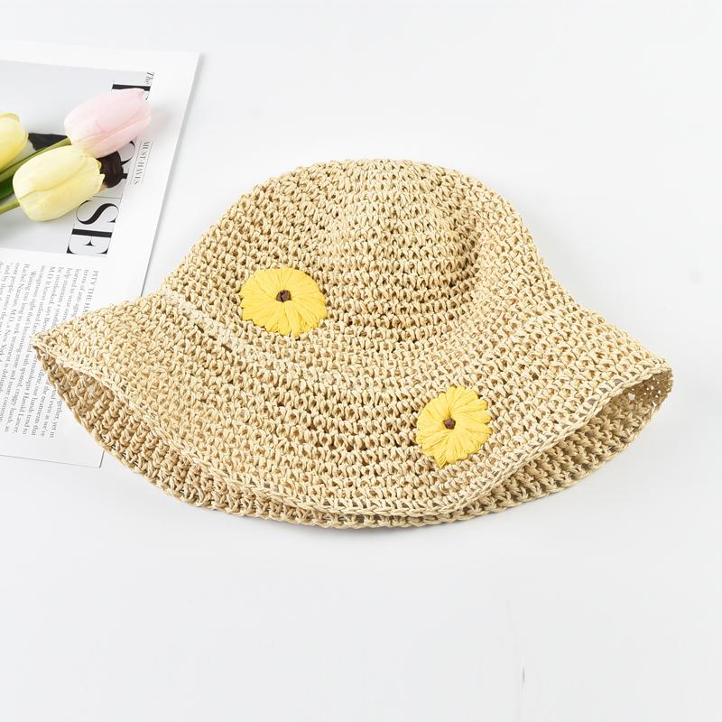 

Соломенная шляпа ручной работы крючком для женщин, складная пляжная шляпа для летнего отдыха, широкополая шляпа для рыбалки One Size бежевый