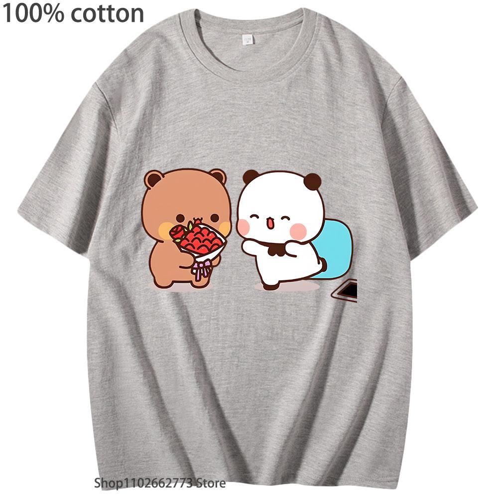 Urocze koszulki Dudu Witamy w domu Bubu Koszulka graficzna Kobiety Mężczyźni Casual Kawaii Nadruk Misia Pandy T-shirty Letnia bawełniana koszulka