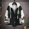 Men's Trendy Hooded Baseball Jacket - Spring/Autumn Sportswear for Youth