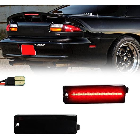 

Smoked Lens White LED Rear Side Marker Lamps Compatible with 1993-2002 Chevy Camaro Smoked Lens Red LED