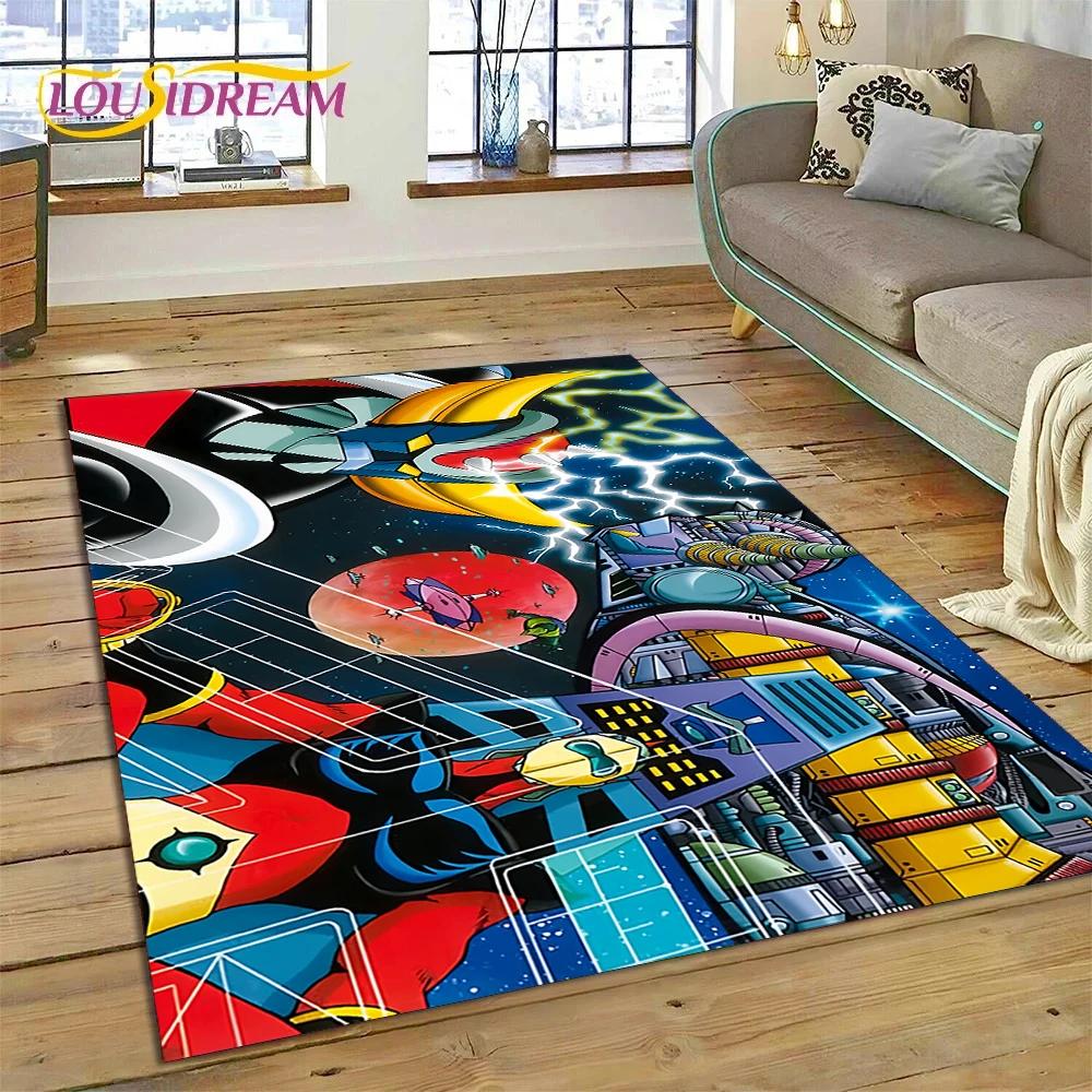 3D-Cartoon-UFO-Roboter Grendizer, Anime-Teppich für Wohnzimmer, Schlafzimmer, Heimdekoration, rutschfeste Bodenmatte für Sofa, Fußmatte, Geschenk für Kinder