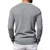 Mens American Heavyweight Loose Casual Checkerboard Jacquard Crew Neck Long Sleeve Sweatshirt