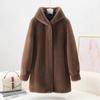 Fur-like One-piece Fur Coat for Women Imitation Mink Hooded Young Mid-length Outerwear