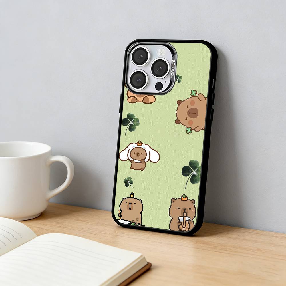 

Funny Cartoon Capybara Phone Case For iPhone 17,16,15,14,13,12,11 Plus,Pro Max,XS,Colorful Silver Black Cover iPhone15plus