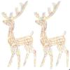 VidaXL 2x Décorations de Noël de Renne Ornement de Noël Rennes Lumineux Décoration de Fête Maison Intérieur Acrylique 120 cm 3154351
