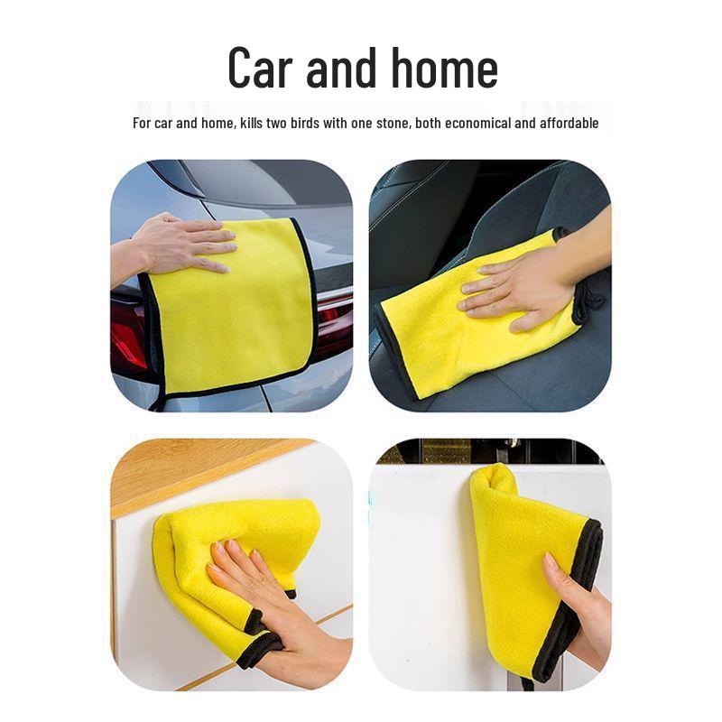 Dual-Layer Coral Fleece Cleaning Cloth - Super Absorbent, No Shedding, Multi-Purpose for Home, Kitchen & Car.