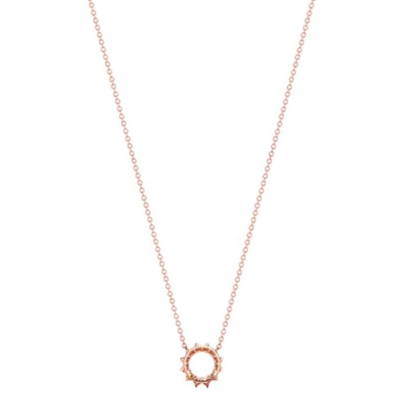 Tiffany & Co.. Runder Hohl-Mini-Diamant-Halskette Unisex-Halskette Roségold 67124812
