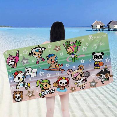 Japonský Anime Tokidoki Mikrovláknovádeka Rychleschnoucí Plážové Ručníky Velký Tisk Super Absorpční Ručníková Deka na Bazén