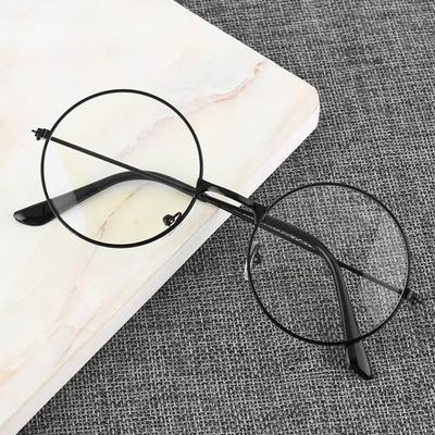 Vintage Transparente Brille Runde Metallfassung Superleicht Stil Klares Glas Spielbrille Schutz Schick Verhindern Blaulicht