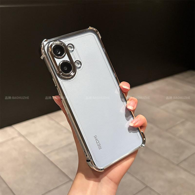For Xiaomi POCO X8 Pro Max X8Pro Case Electroplated TPU Transparent Soft Silicone Cover Four Corner Protective Airbag Shell