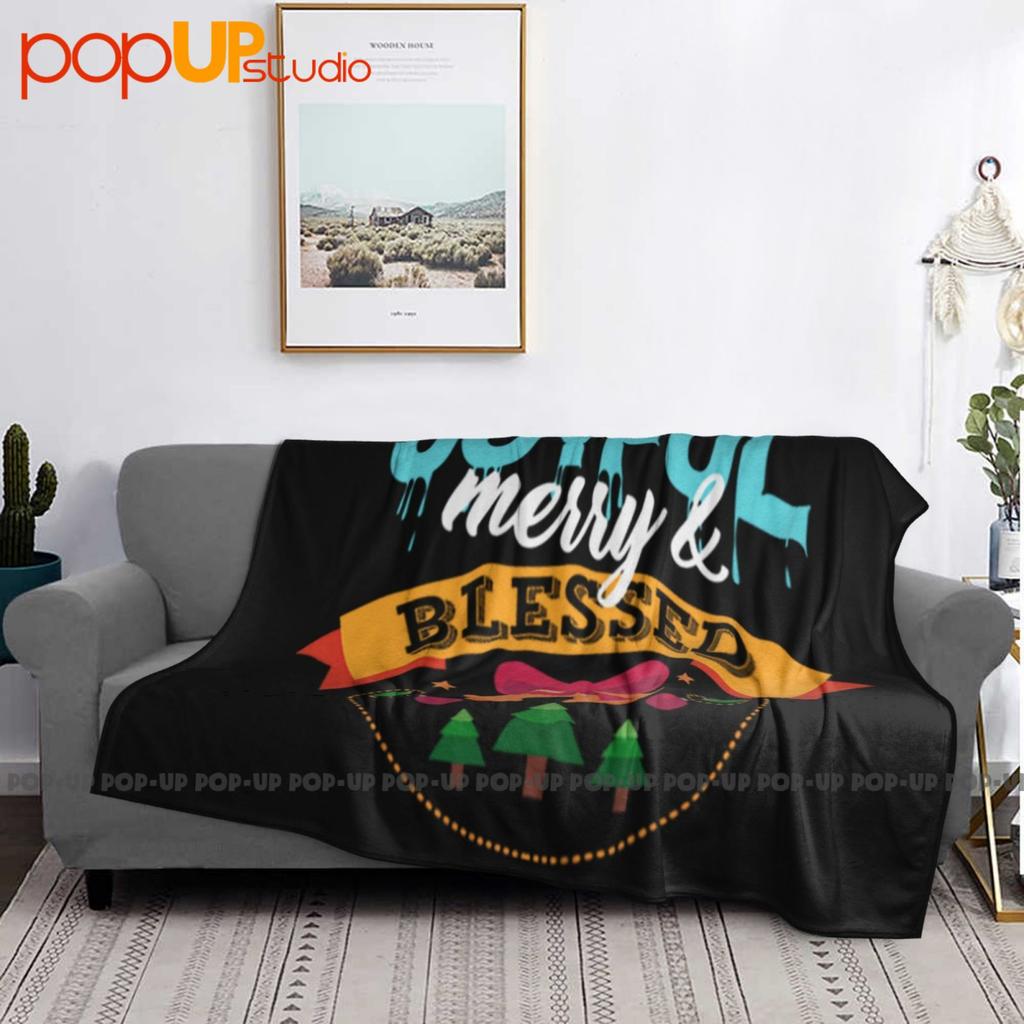 Joyful Merry Blessed Christmas Tree Bells Ultra-Soft Blanket Quilt Winter Sofa Cover Bed Covers