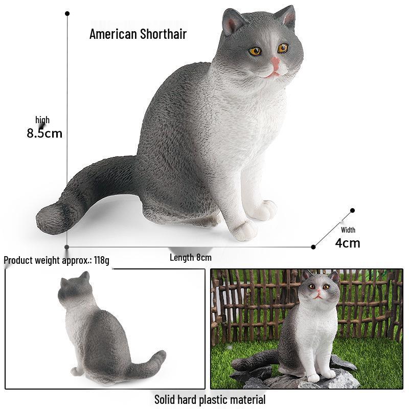 British Shorthair Kitten Simulation Toy - Cute Cognitive Birthday Gift for Kids