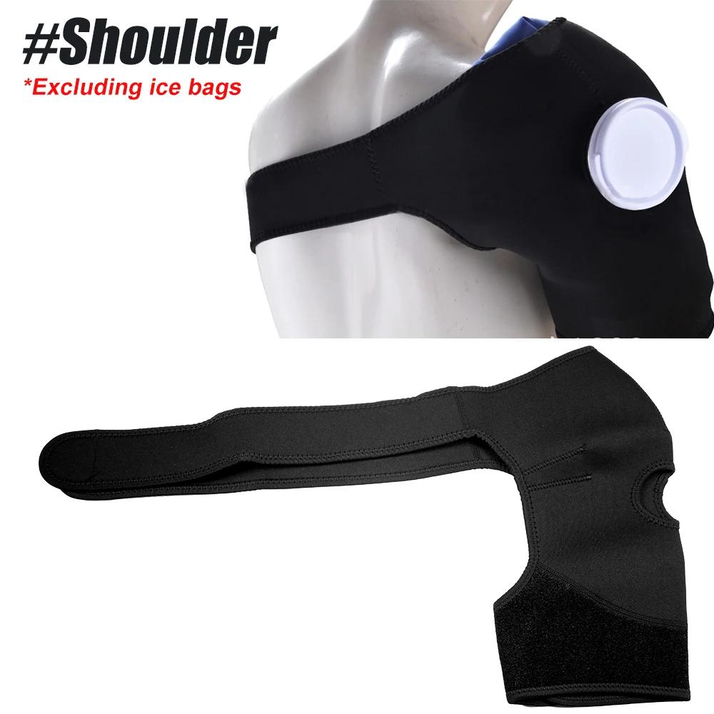 1Pcs Shoulder Knee Ankle Waist Brace,with Ice/Hot Compress Cloth Pack Holder, for Sprains,Muscle Pain, Bruises,Injuries,Swelling