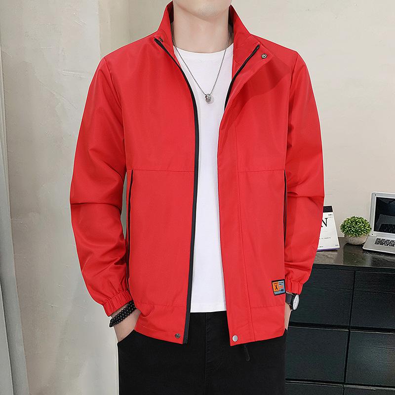 New Men's Jacket Spring and Autumn Youth Fashion Top Lapel Casual Work Jacket Thin