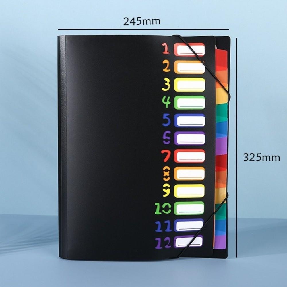 High Quality 13 Pockets Expanding File Folder PP Rainbow Inner Page Organ Bag Portable Document Bag School Office