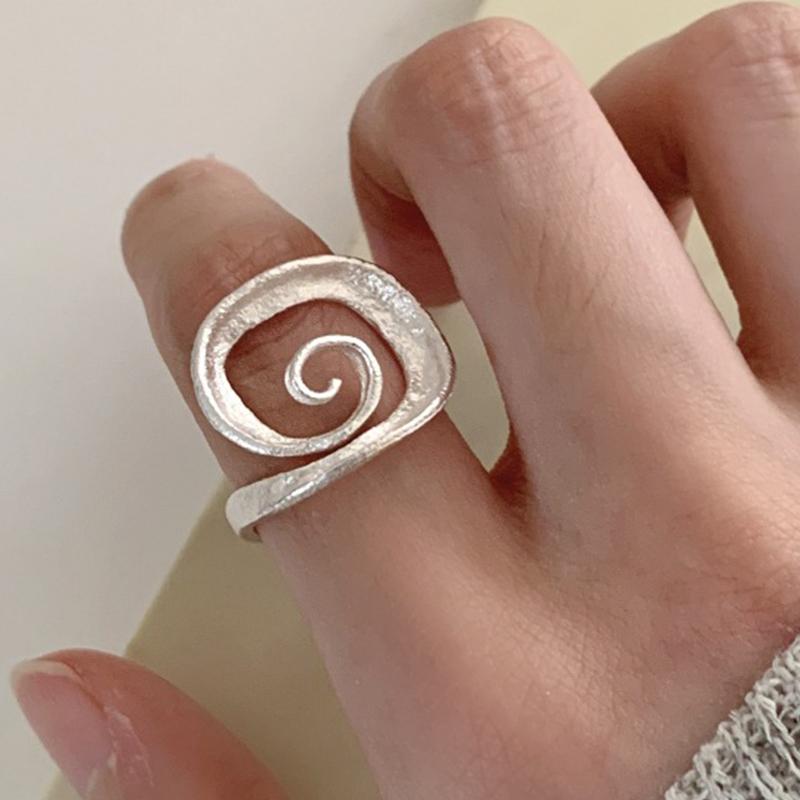 PANJBJ Real 925 Silver Retro Round Ring For 2 Rigns Women Chain Vintage Fine Jewelry Minimalist Accessories Gift