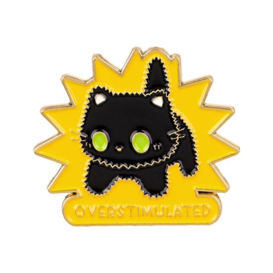 Zinc Alloy Brooch Pin Cartoon Black Cat Shape Lapel Pin