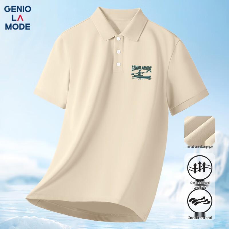 GENIOLAMODE Men s Quick-Dry Polo Shirt M