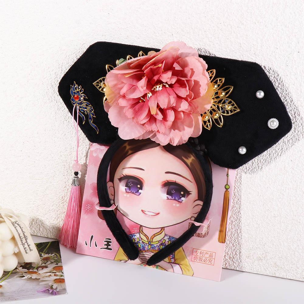 Pearl Princess Headhoop Bow Royal Court Headwear Ancient Style Headwear Chinese Style Headwear Antique Headband Hanfu Hair Hoop