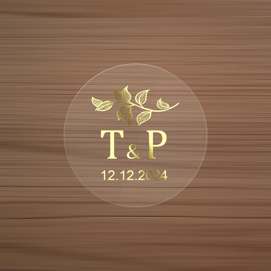 Customize Transparent Gold Stickers - Waterproof Personalized Labels For Wedding Favors Gift Tags  Event Packaging