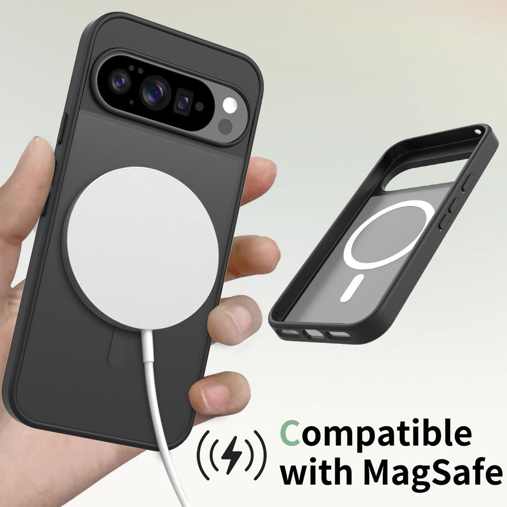 Skin Feel Magnetic Phone Case For Google Pixel 9 10 Pro XL Magsafe Wireless Charging TPU Frame Hard Plastic Back Cover Fundas
