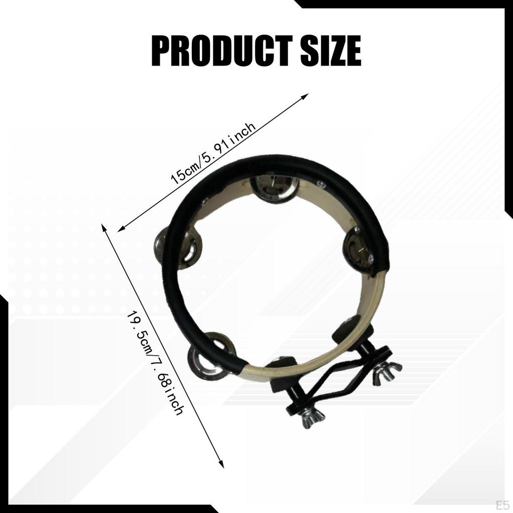 Compact And Practical Hand Percussion Tambourine for Drums, Cymbal Stand, Ideal A Party, Wedding