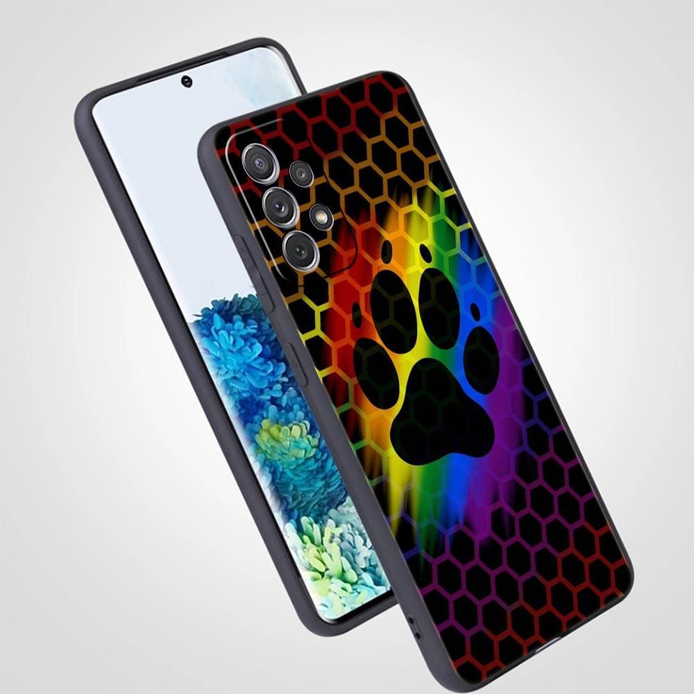 Phone Case for Samsung Galaxy A13 A15 A17 A07 A21S A22 A23 A25 A31 A73 A32 A52 A52S A41 5G Soft TPU Shell Dog Footprint Paw Cute