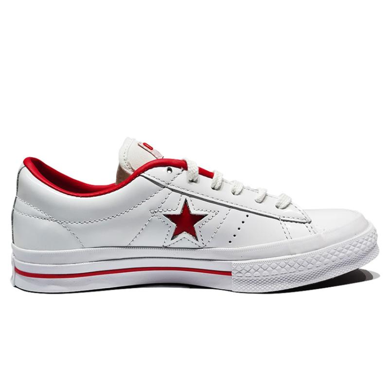 Converse One Star Series Vintage Classic Low-Top Canvas Shoes Unisex White Red