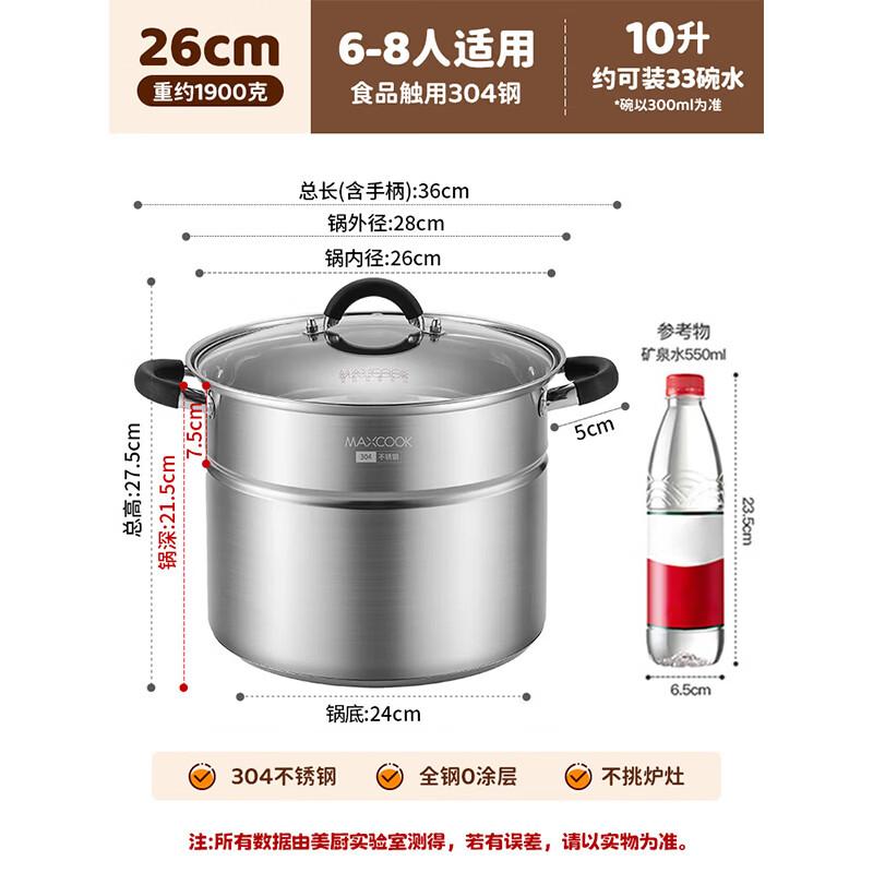 

Meichu 304 Stainless Steel Steamer Pot with Rack